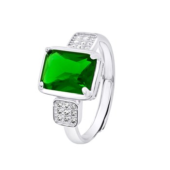 Bague RECTANGLE - Cristal - Argent 925