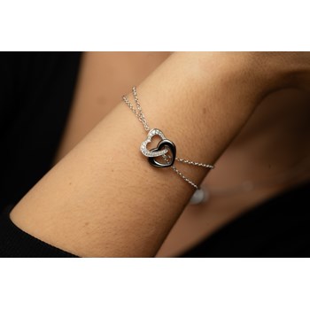 Bracelet souple Aurora en Argent avec oxyde de zirconium blanc