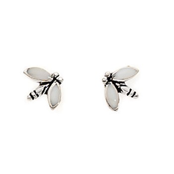 Boucle d'oreille abeille en argent 925/1000
