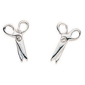 Boucle d'oreille paire de ciseaux en argent 925/1000