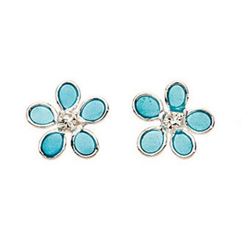 Boucle d'oreille fleur en argent 925/1000