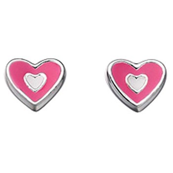 Boucle d'oreille coeur en argent 925/1000