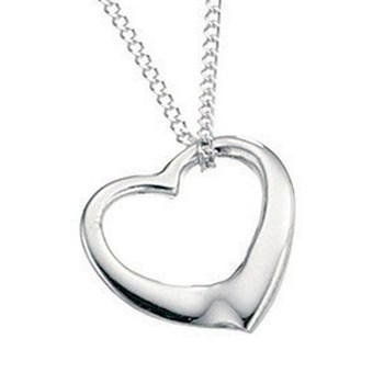 Heart necklace with 51 cm chain in silver 925/1000