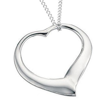 Heart necklace with 51 cm chain in silver 925/1000