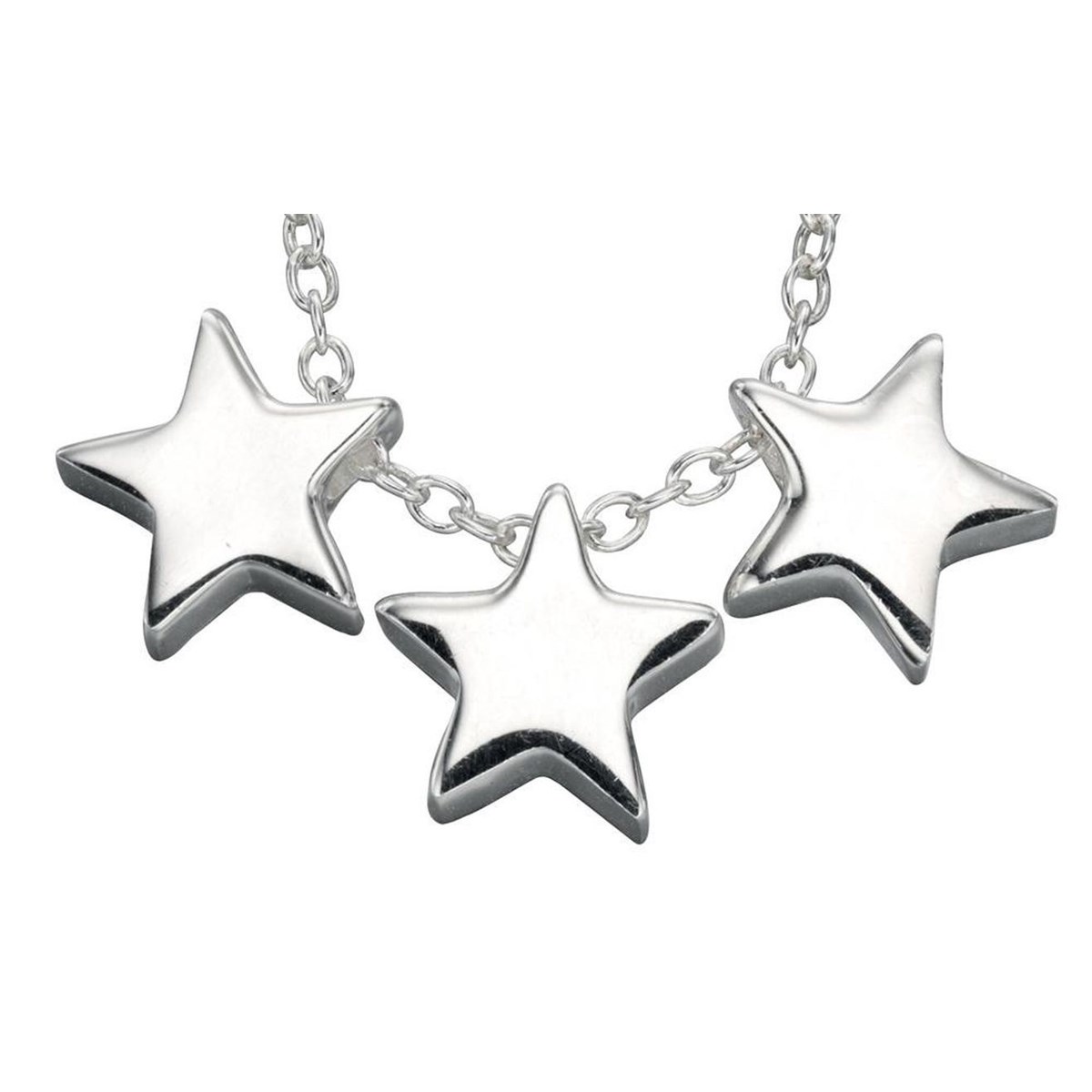 Collier étoiles et sa Chaine de 51 cm en argent 925/1000