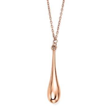 Drop necklace - 41cm Gold 375 chain - Gold 375/1000 carats pendant