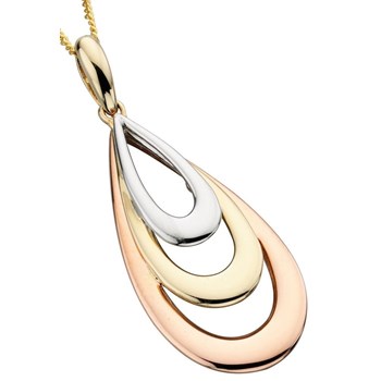 Necklace three - 41cm Gold 375 chain - Gold 375/1000 pendant