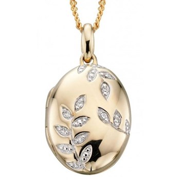 Gold 375 photo and diamond pendant necklace