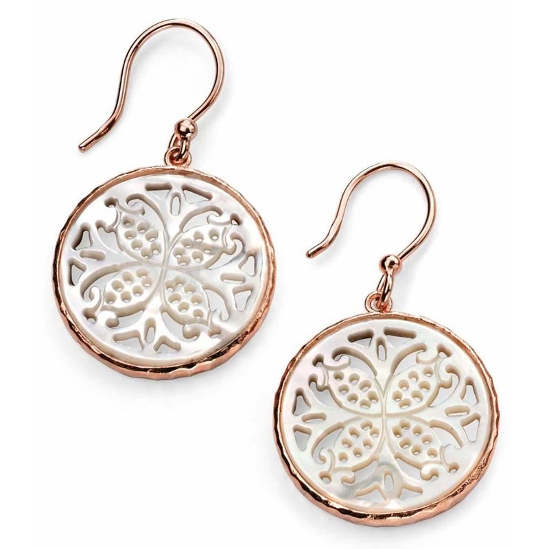 Boucle D Oreille Motifs Nacre Plaqu Or Rose En Argent Mon