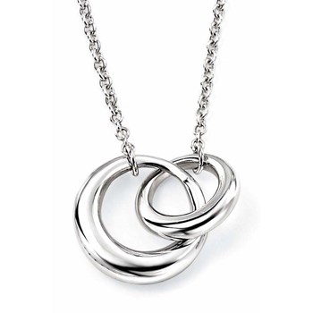 925/1000 silver double ring necklace with 51 cm chain