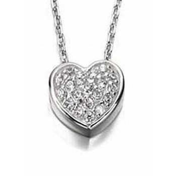 Zirconia hearts necklace with 51 cm 925/1000 silver chain