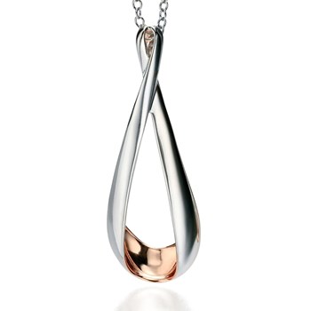 Roségoud vergulde ketting met 51 cm 925/1000 zilveren ketting