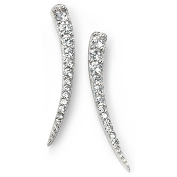 925/1000 zilver gerhodineerd en zirkonium oorbellen