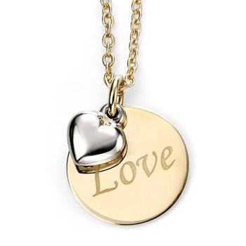 Love necklace in yellow and white gold 375/1000