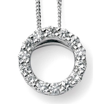 Diamond necklace in white gold 375/1000