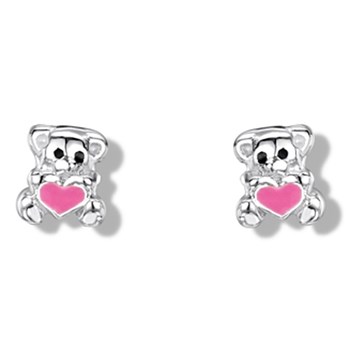 Boucle d'oreille ourson en argent 925/1000