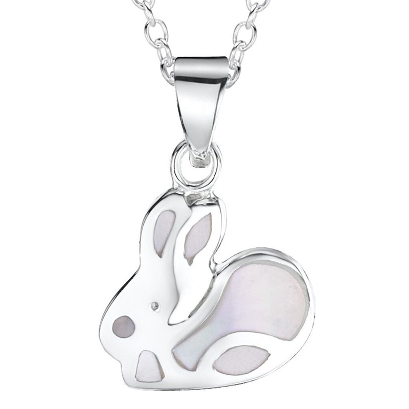 Collier Lapin nacre en argent 925/1000