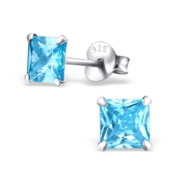 Blue zirconia earring in silver 925/1000