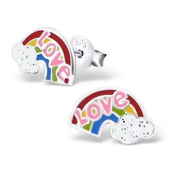 Boucle d'oreille arc en ciel en argent 925/1000