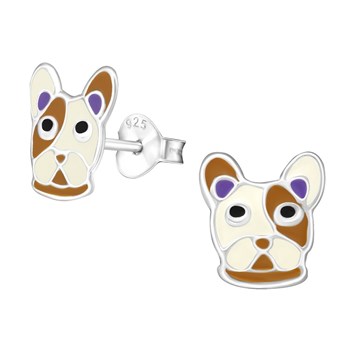 Boucle d'oreille chien en argent 925/1000