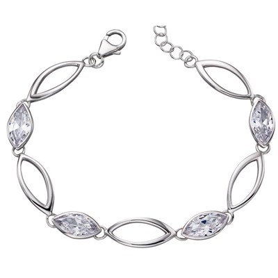 Bracelet femme semi-rigide argent 925/1000 et oxydes - bracelets