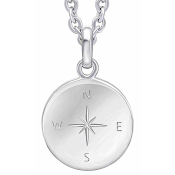 925 zilveren kompas ketting