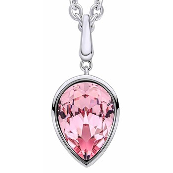 925 zilveren roze kristallen ketting