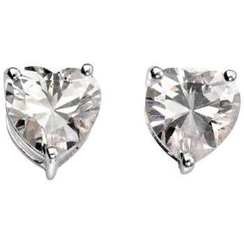 925/1000 sterling zilveren kristal en hart oorbellen