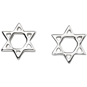 Boucle d'oreille étoile de David en argent 925/1000