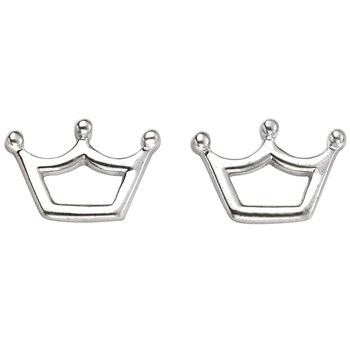 Boucle d'oreille couronne de princesse en argent 925/1000