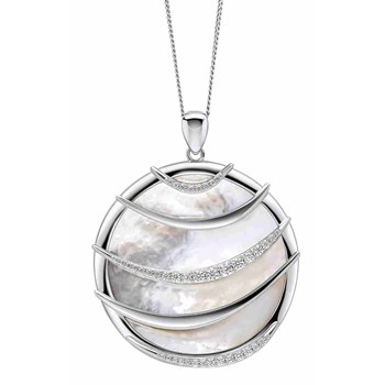 925 silver pearl and mother-of-pearl necklace