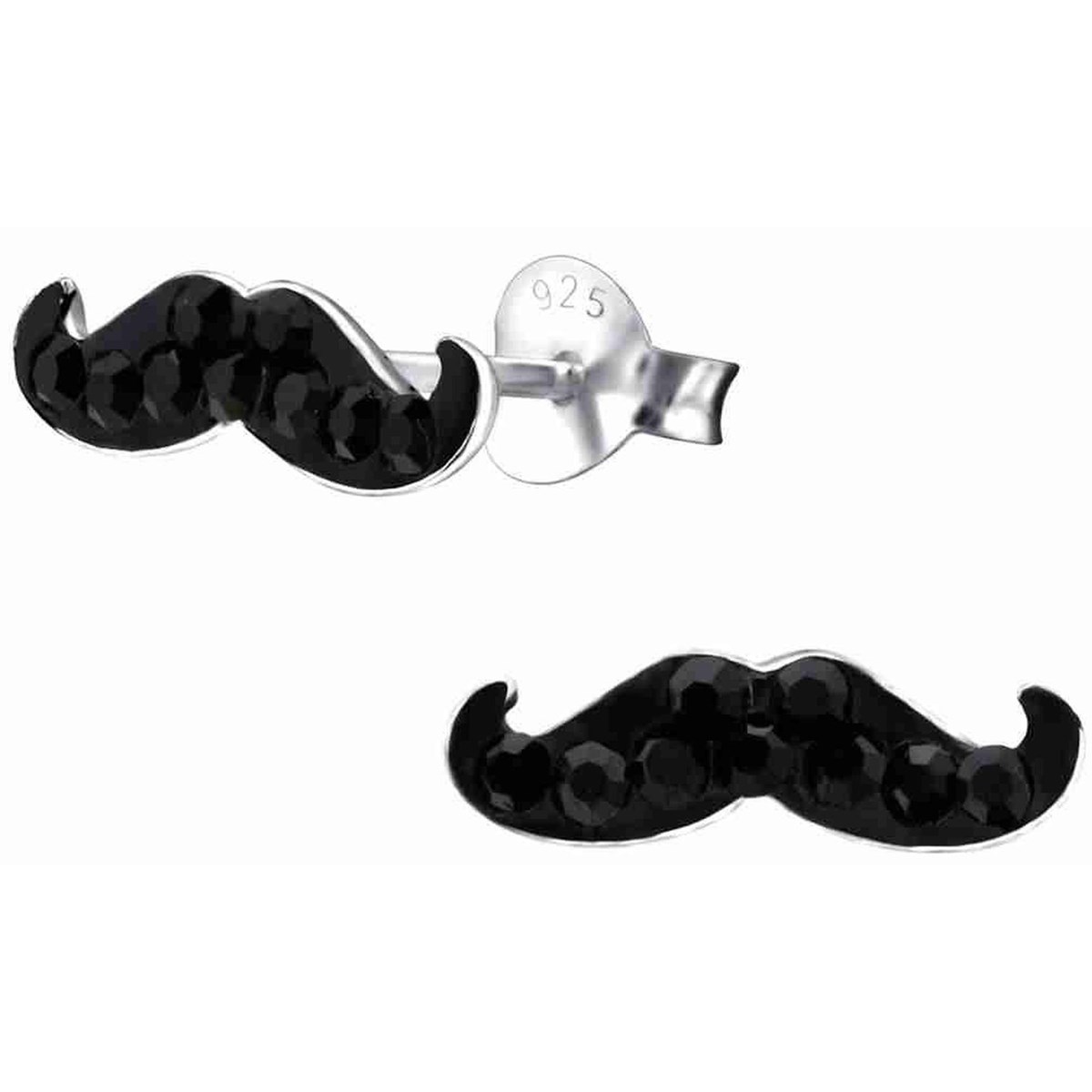 Boucle d'oreille moustache en argent 925/1000