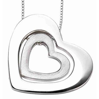 Dubbele hart ketting in zilver 925/1000