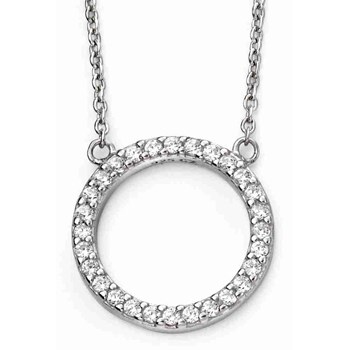 Rond zirkonium collier in zilver 925/1000