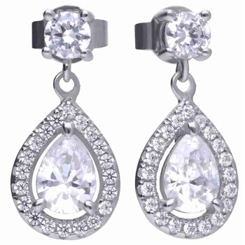 925/1000 sterling zilveren avond oorbel