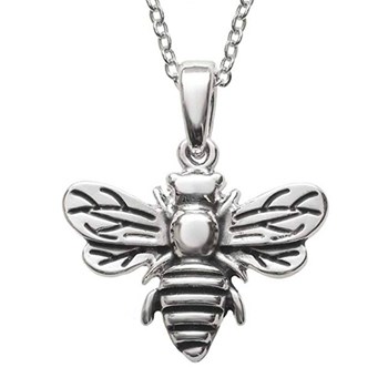 Verzilverde roestvrijstalen bijenketting