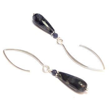 Boucles d'Oreilles Opale et Saphir