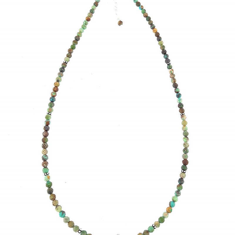 Collier Turquoise Verte, Pierres Naturelles et Argent 925 - vue 2