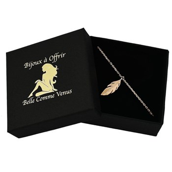 Gold-plated 750 3-micron feather anklet chain