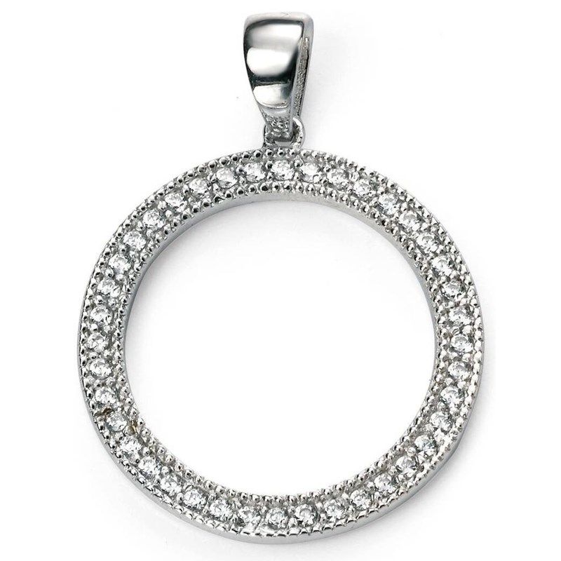Collier plaqué rhodium et zirconium en argent 925/1000