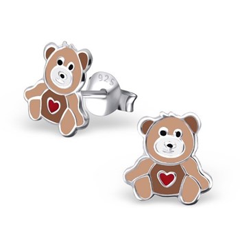 Boucle d'oreille ourson en argent 925/1000