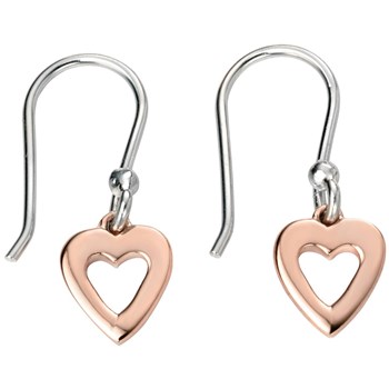 Boucle d'oreille coeur plaqué or rose en argent 925/1000
