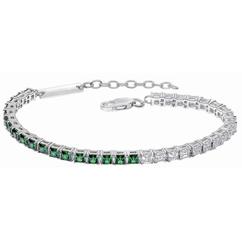 925 silver green and white zirconium bracelet