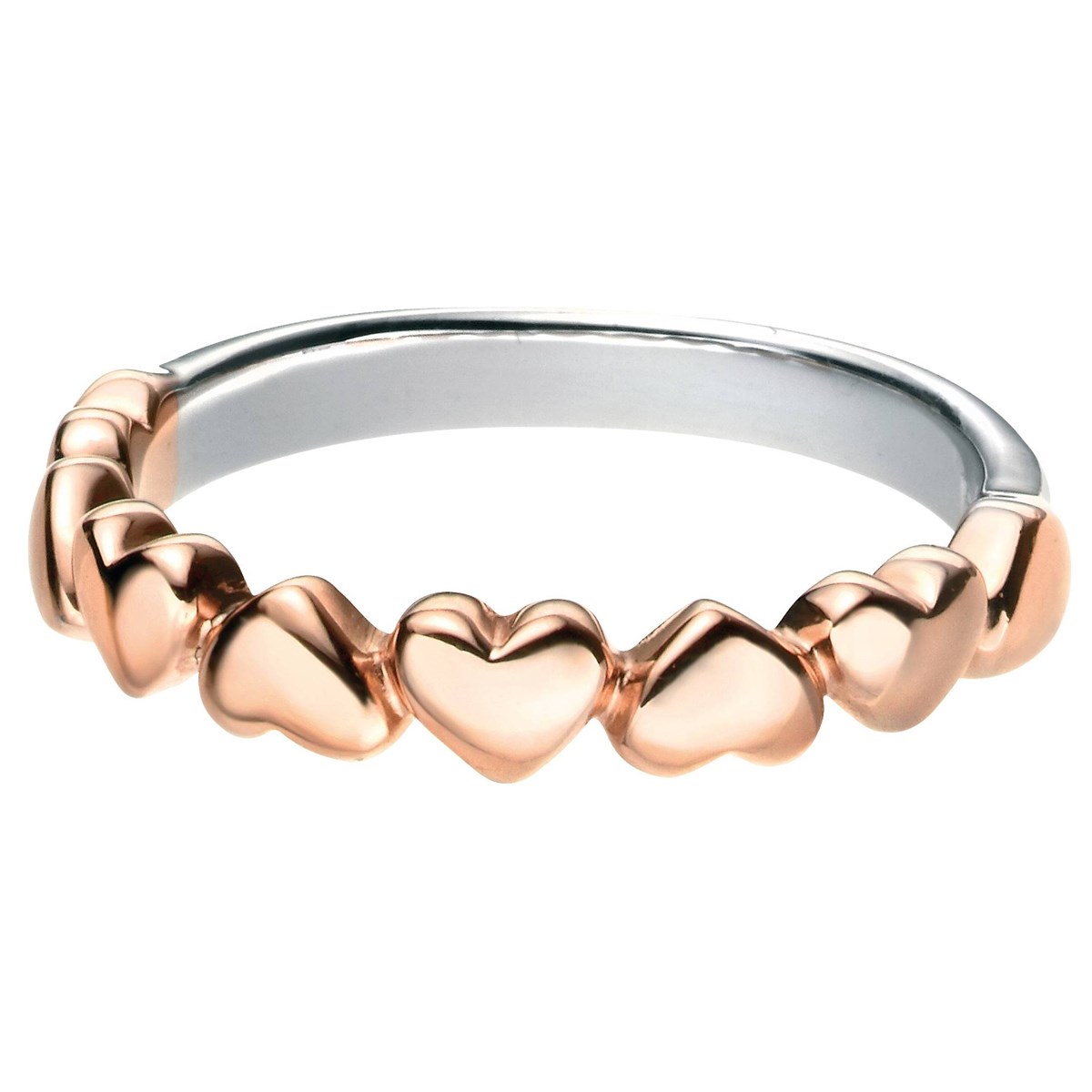 Bague coeurs plaqué or rose en argent 925/1000