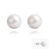 Boucles d'oreilles en argent 925 perle de cristal Swarovski nacré blanche - vue V1