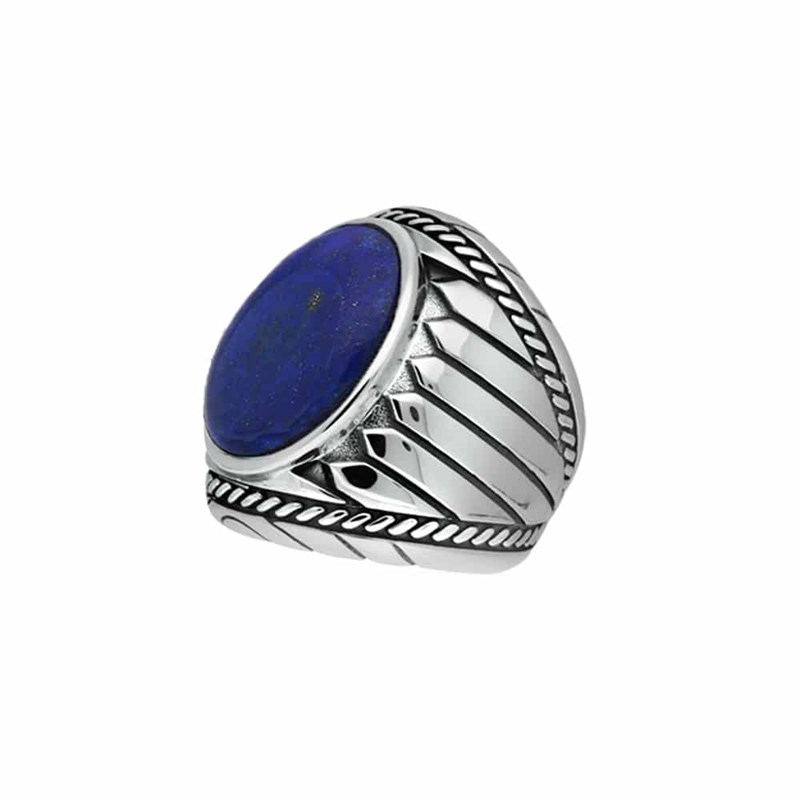 Bague Homme Argent Lapis Indiana - vue 3
