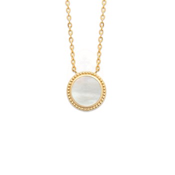 Yellow gold plated and mother-of-pearl necklace LOUANE - Bijoux Privés Discovery