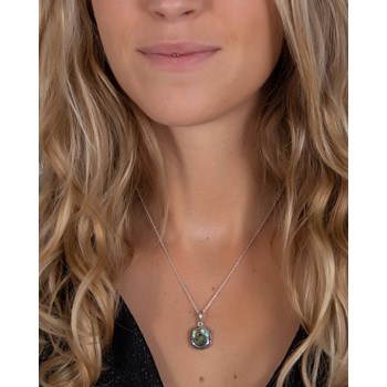 Pendentif ADEN ethnique nacre abalone sertie argent 925