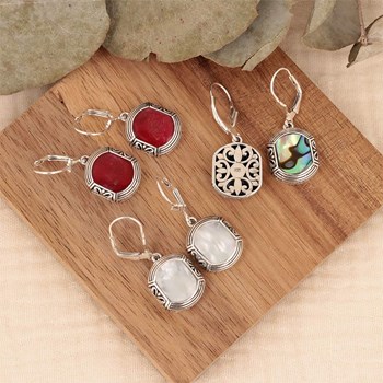 White Mother-of-Pearl & 925 Silver Ethnic Earrings | Unique Style - Aden