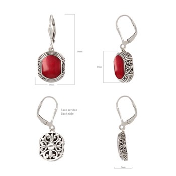 Ethnic Earrings Coral & Silver 925 | Exotic Style - Aden